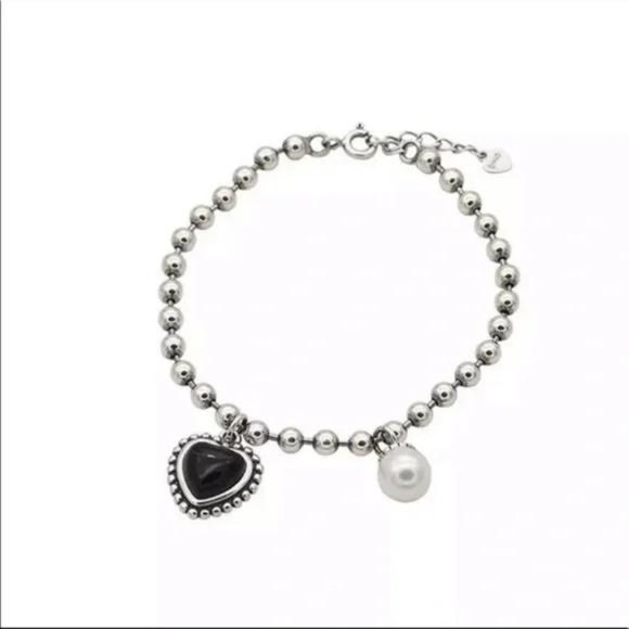 PEARL HEART 925 STERLING SILVER BRACELET, NICE BRACELET, CUTE BRACELET - Picture 6 of 6